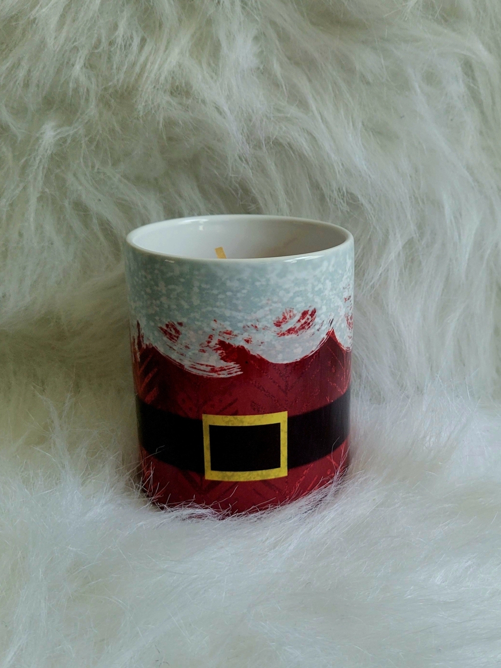 Festive Santa Belt Holiday Candle - Red